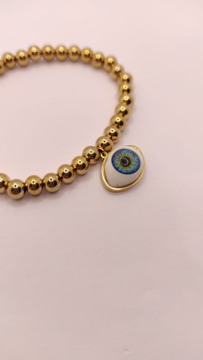 Pulsera balines y ojo realista