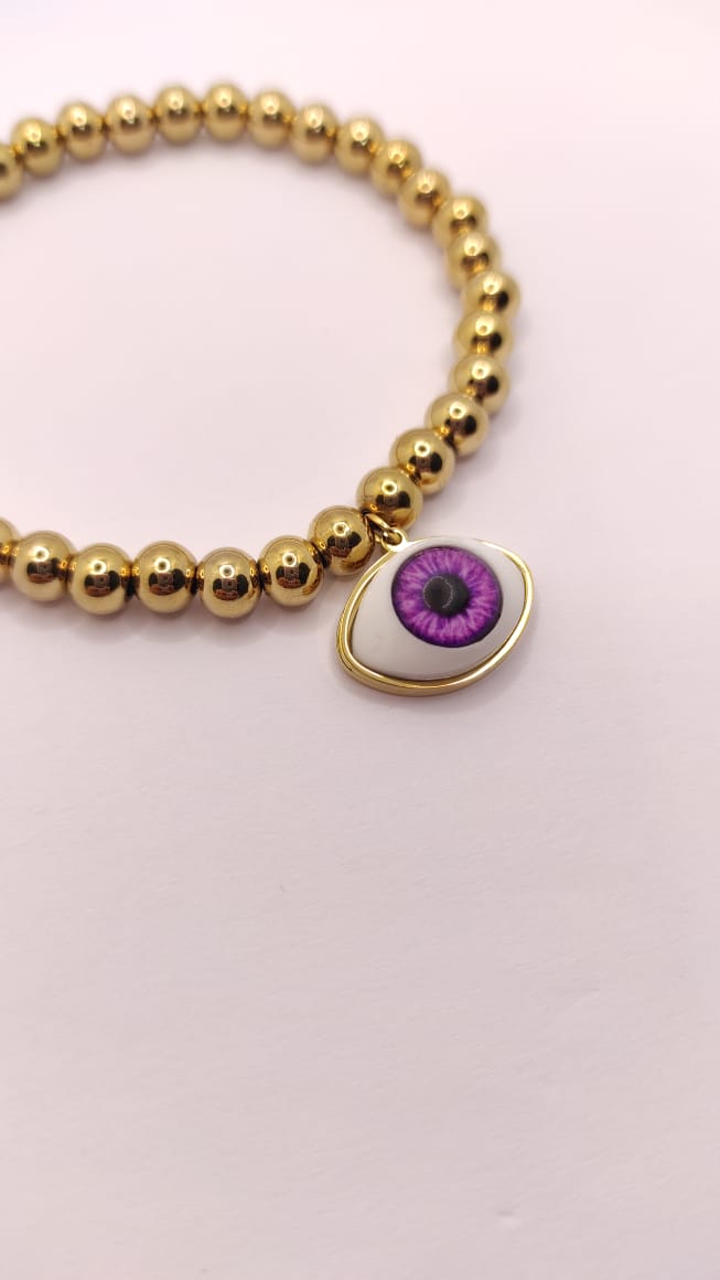 Pulsera balines y ojo realista