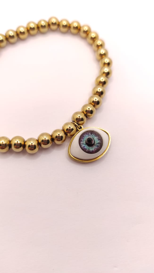 Pulsera balines y ojo realista
