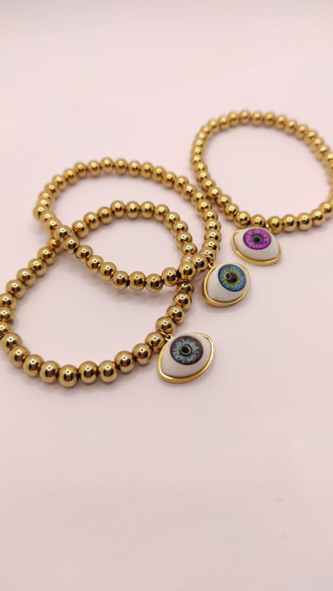 Pulsera balines y ojo realista